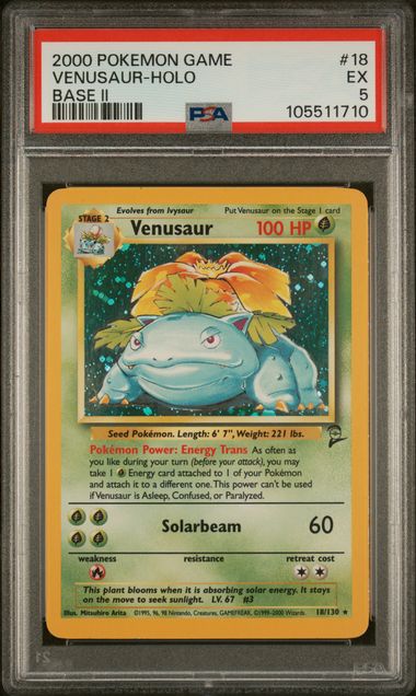 Venusaur 18 Base Set 2 PSA 5