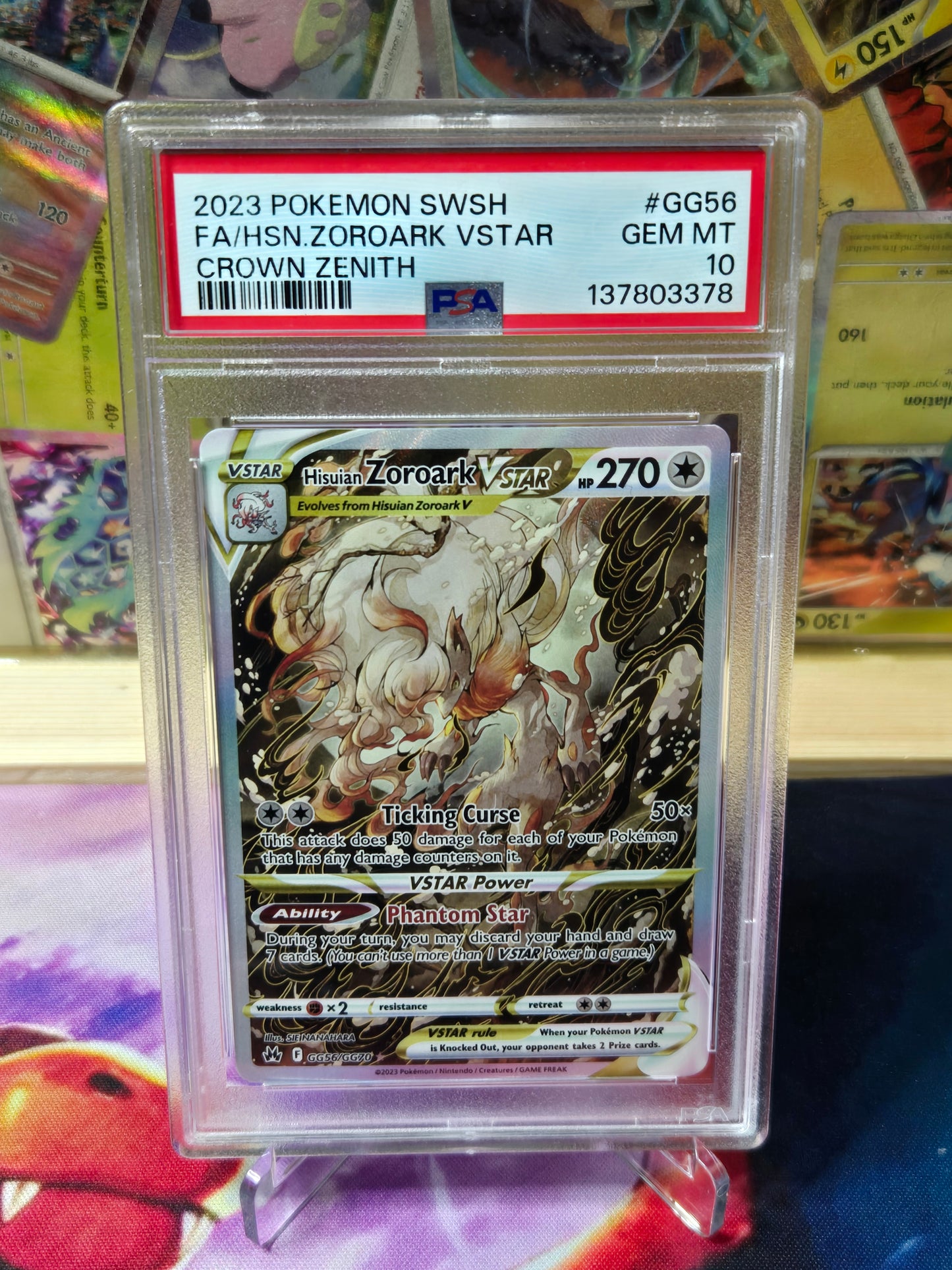 Hisuian Zoroark VSTAR GG56 Crown Zenith PSA 10