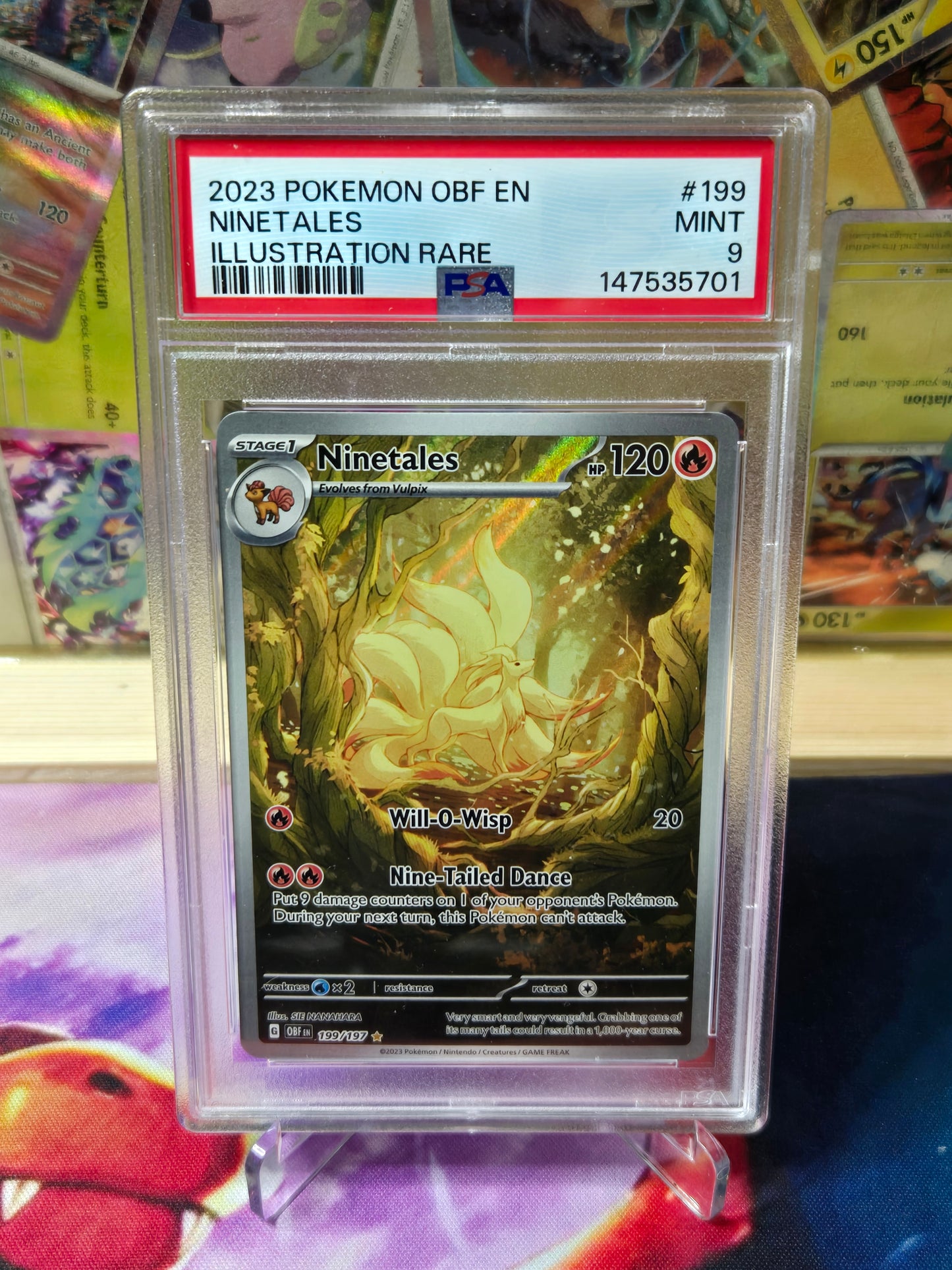 Ninetales 199 Obsidian Flames PSA 9