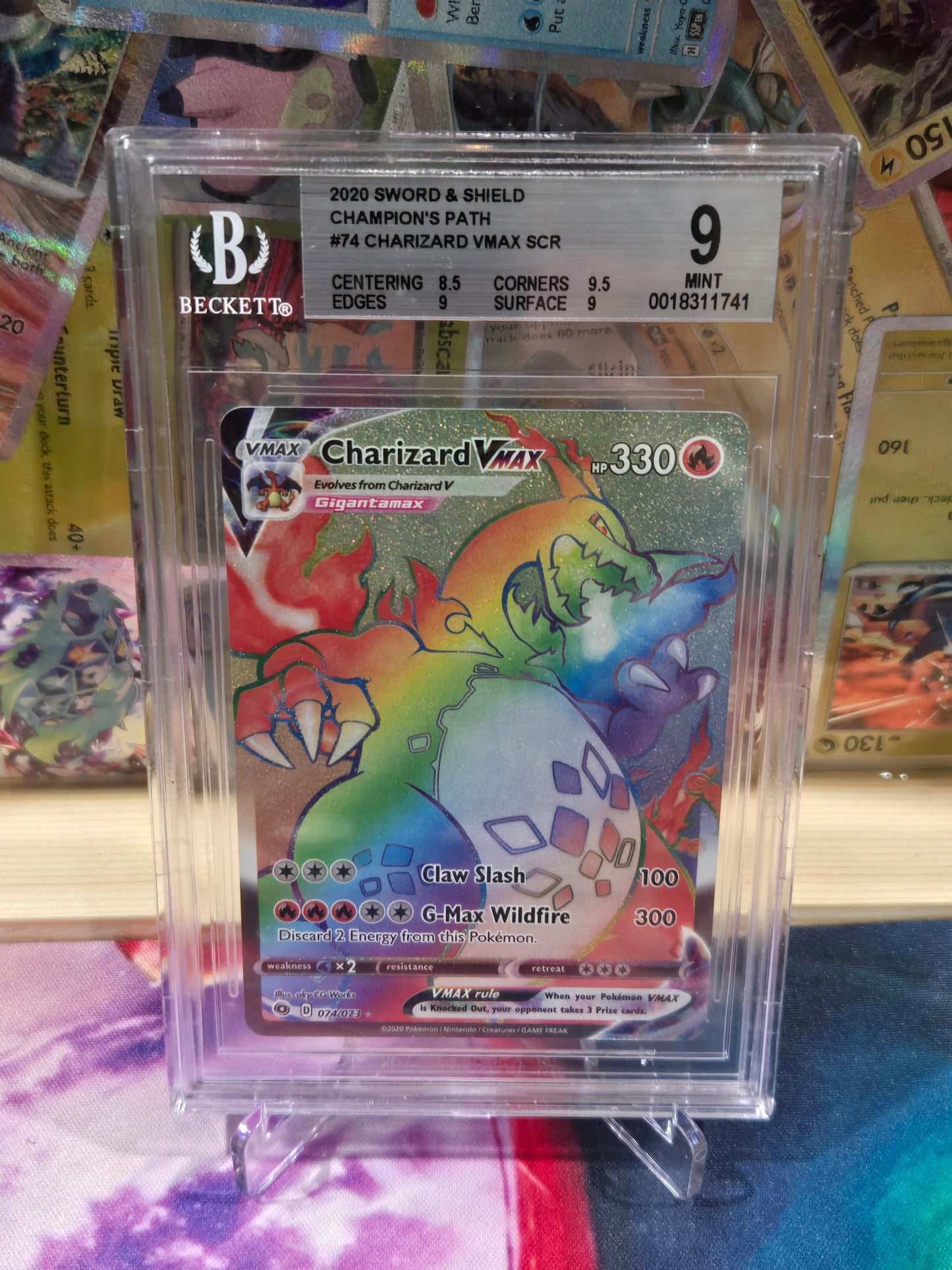 Charizard VMAX 74 Champions Path BECKETT 9