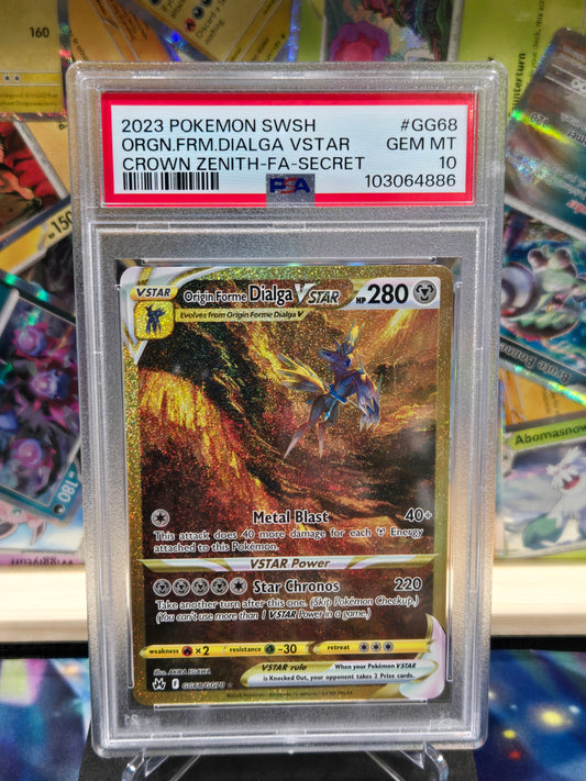 Origin Forme Dialga VStar GG68 Crown Zenith PSA 10