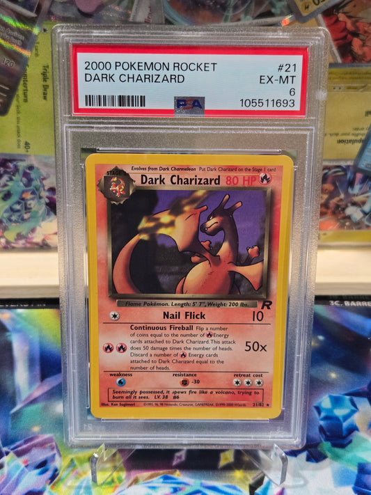 Dark Charizard 21 (non holo) Team Rocket PSA 6