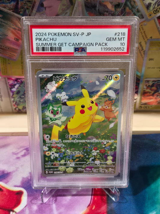 Pikachu 218/SV-P Japanese Promo PSA 10