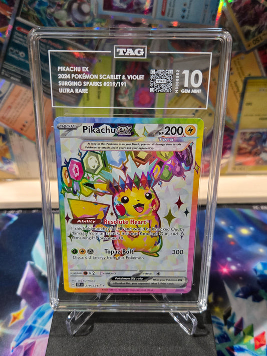 Pikachu ex 219 Surging Sparks TAG 10